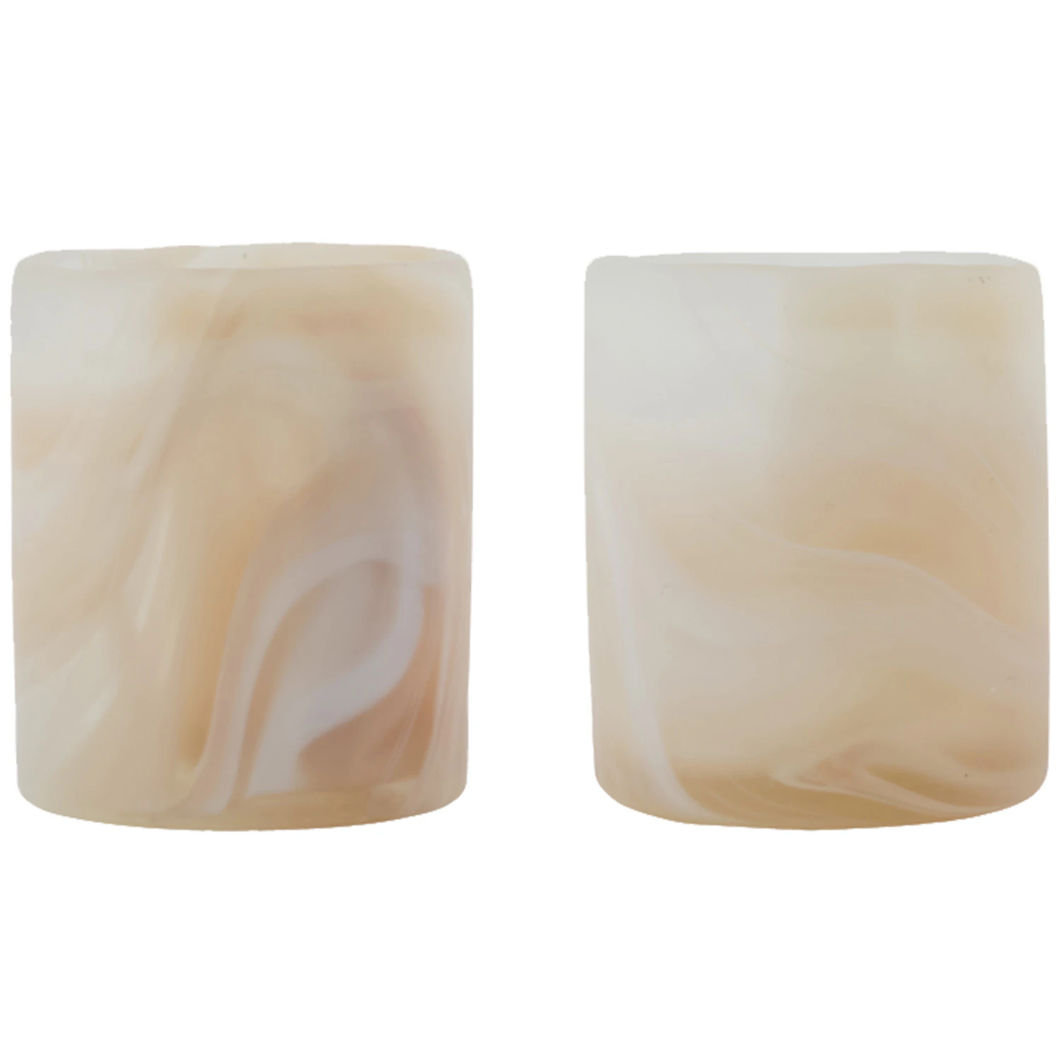 House Doctor Kae Telysholder 2-pk  -  Lysestaker Glass Beige - 900000542