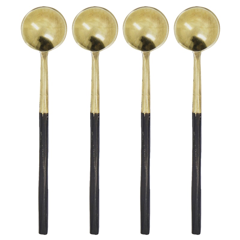 Lang Skje 4-pk, Antique Brass