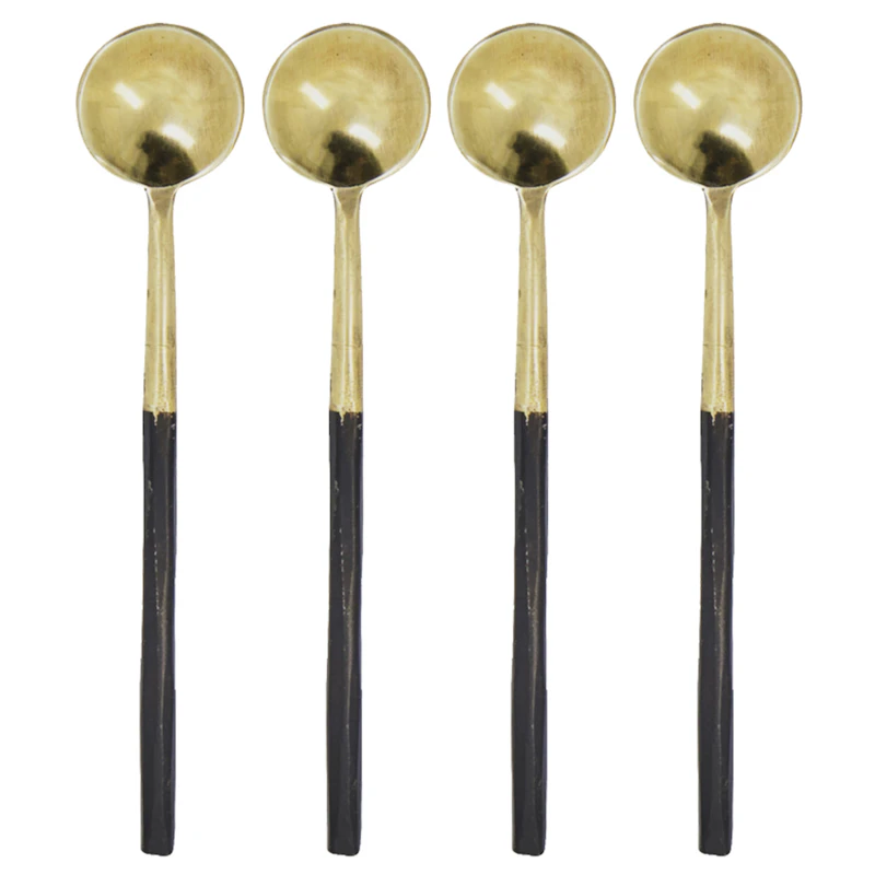 Lang Skje 4-pk, Antique Brass
