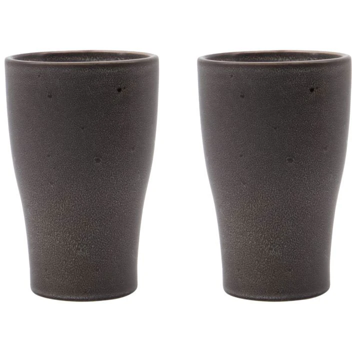 House Doctor Liss Termoskrus H14 Cm 2-pk M&oslash;rkegr&aring; -  Kaffekopper Stengods M&oslash;rk Gr&aring; - 206262510