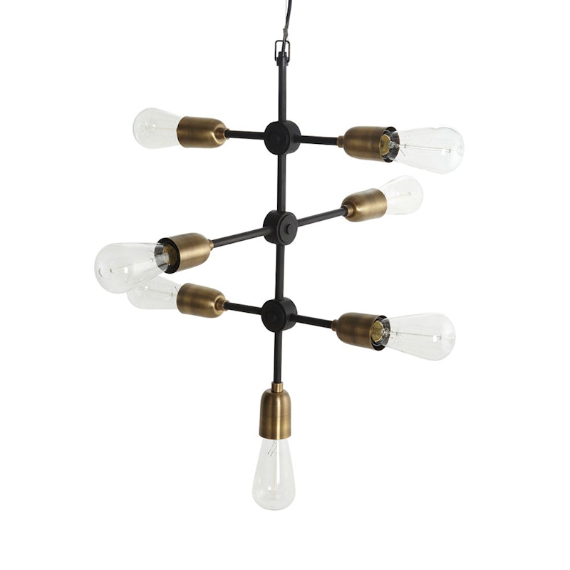 Molecular Taklampe 58 cm, Messing/Sort