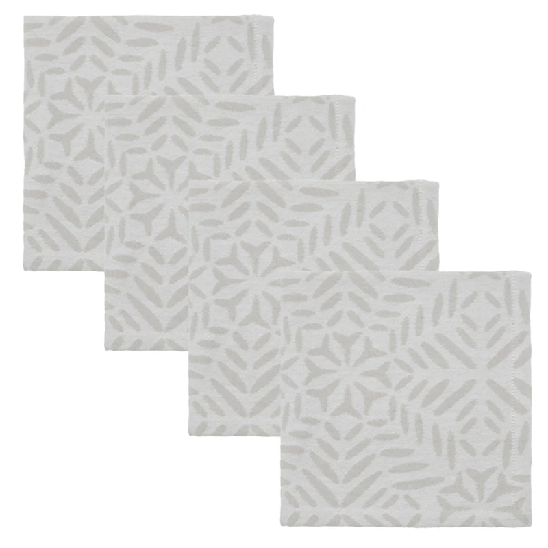 Clip Serviett 40x40 cm 4-pk, Grå / Hvit