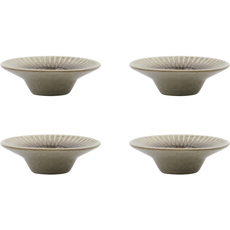 Pleat Eggeglass 4-pk, Gråbrun