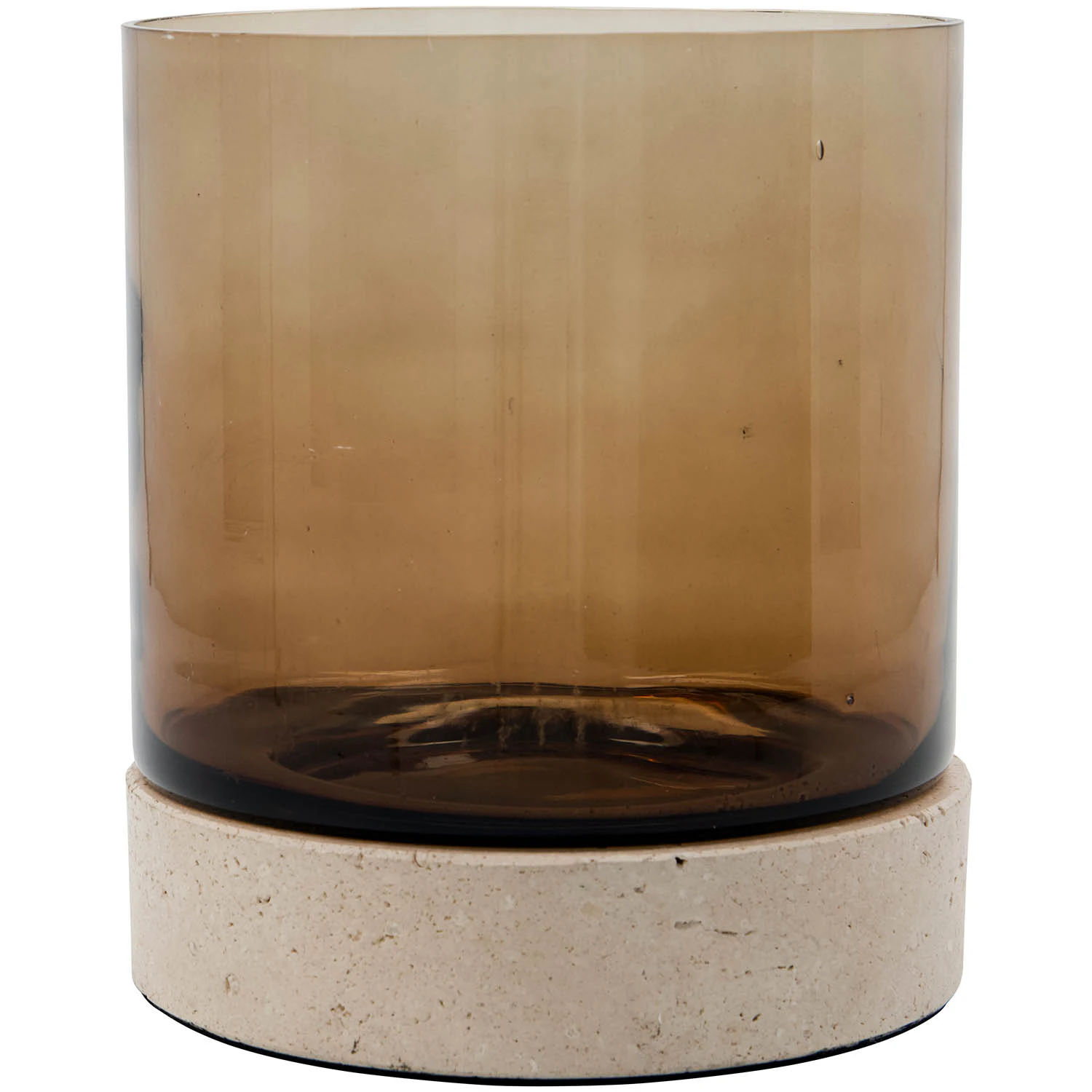 House Doctor Rivo Lyslykte 17,5 Cm -  Lysestaker Glass Brun - 211152016