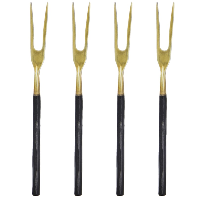 Serveringsgaffel 4-pk, Antique Brass