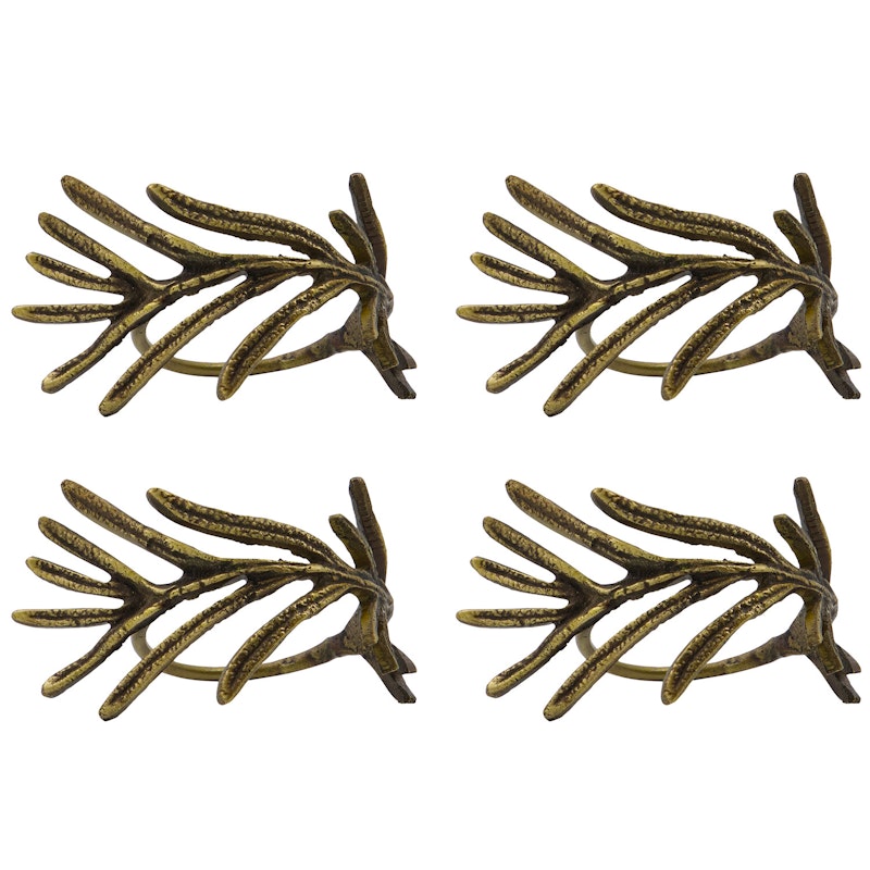 Mistle Serviettring 4-pk, Antique Brass