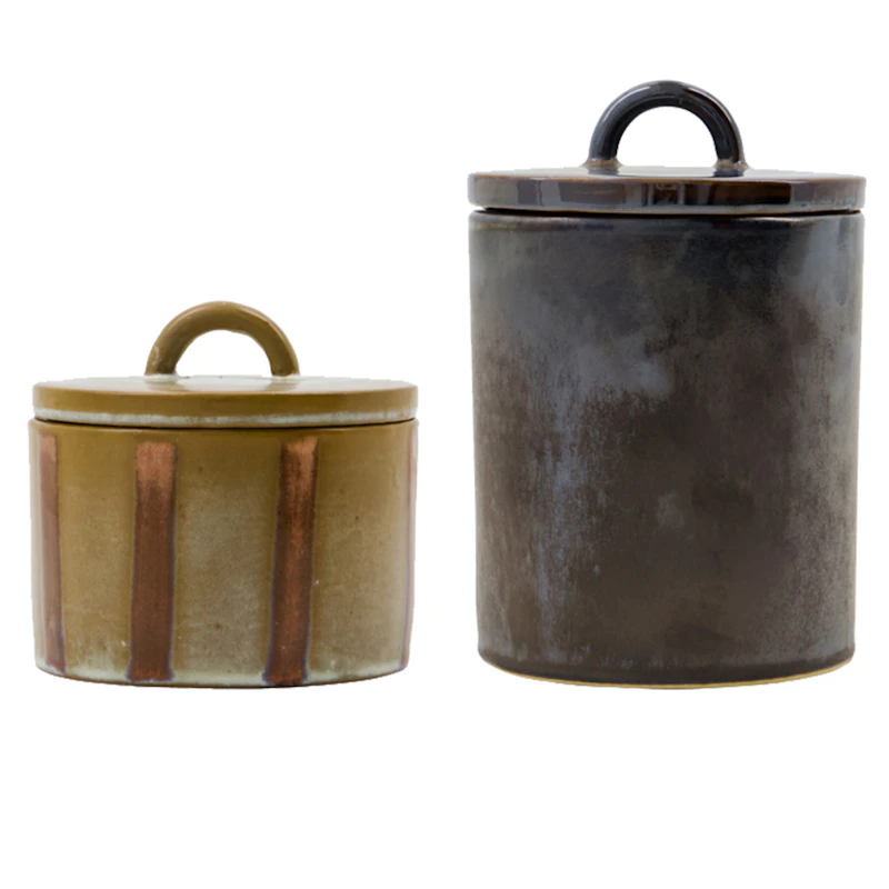 Tallic Oppbevaringskrukke 2 Deler, Sand/Sort