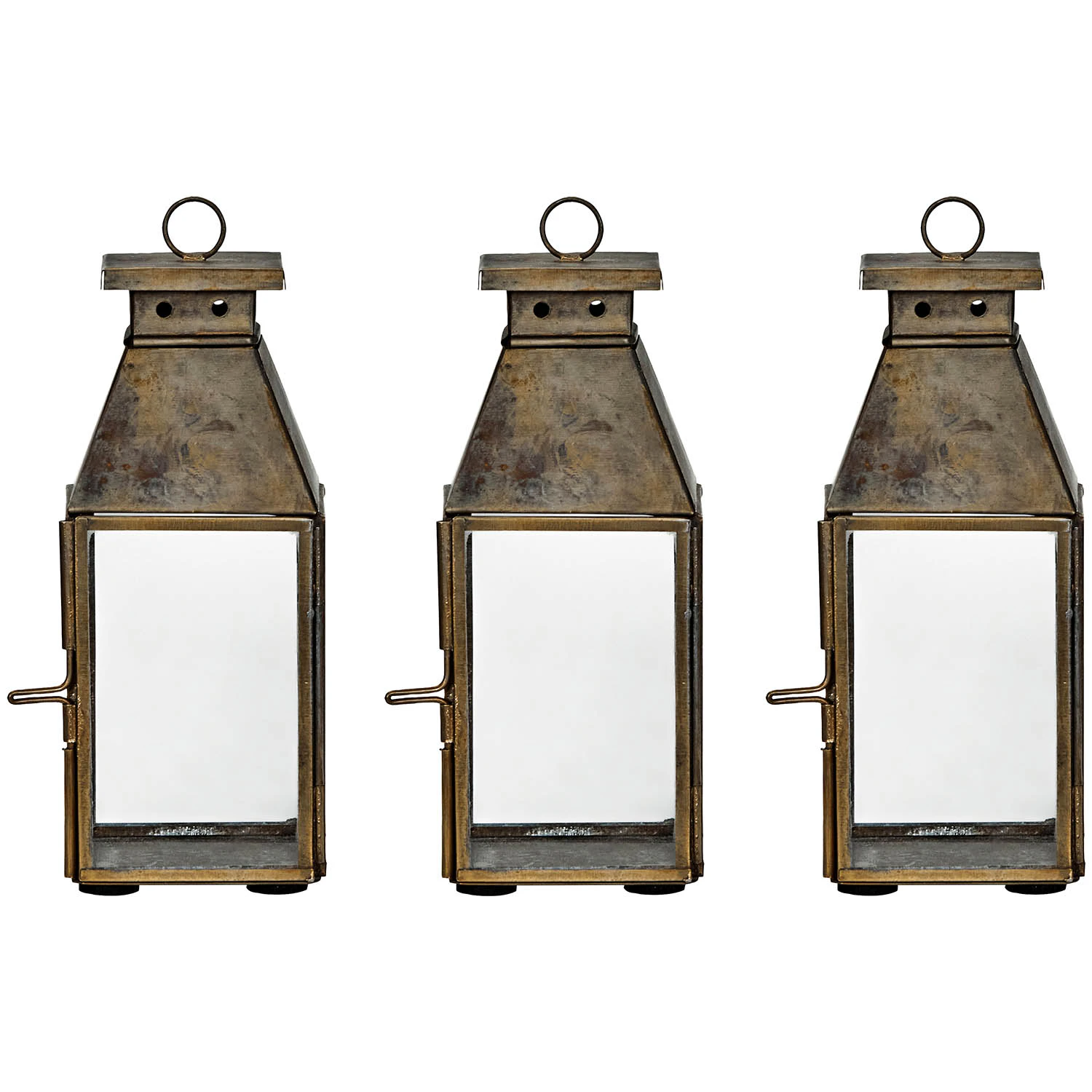 House Doctor Tilka Lyslykte 3-pk -  Lysestaker Jern Antique Brass - 203991105