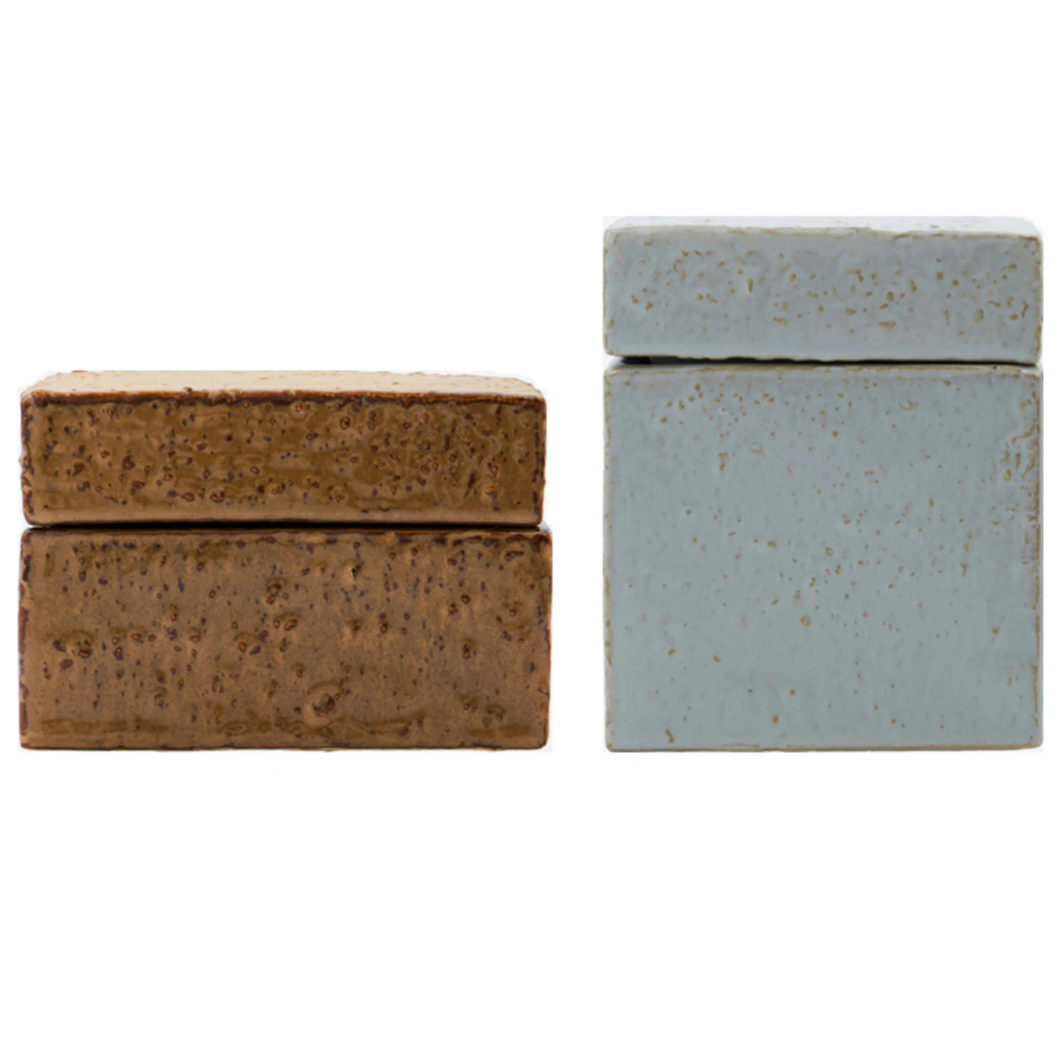 House Doctor Treasure Oppbevaringskrukke 2 Deler /Lysebl&aring; -  Bokser og esker Stengods Brun - 900000060