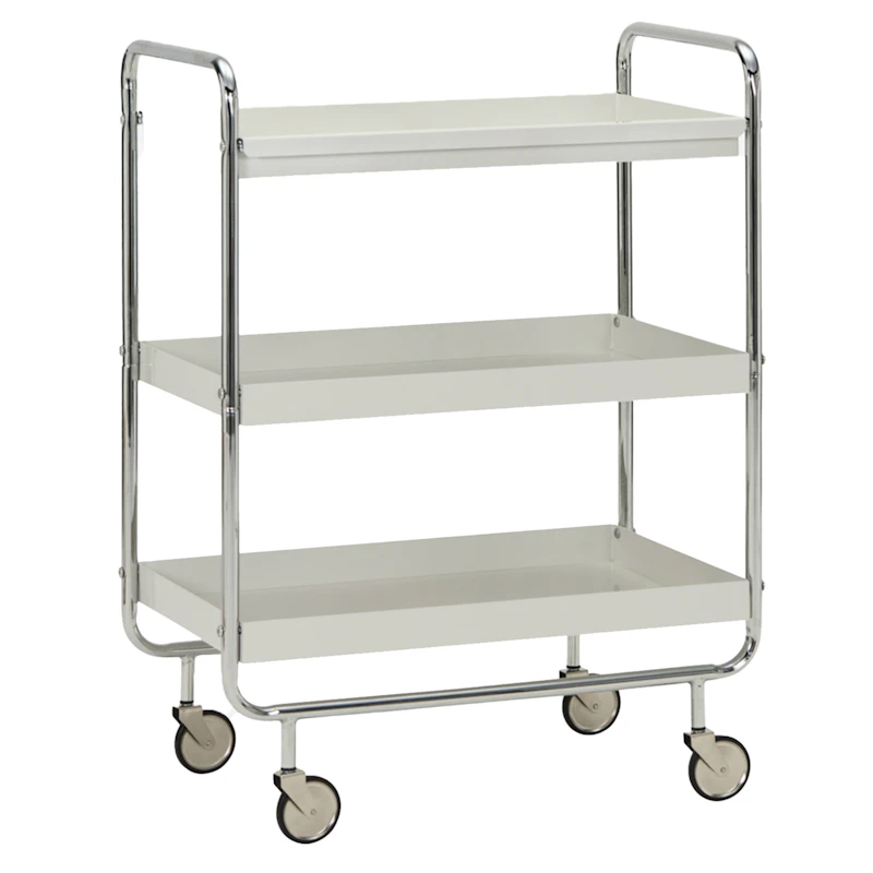 Roll Serveringsvogn Large, Krom / Off-white