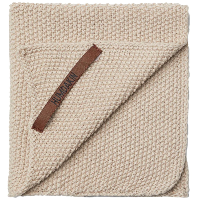 Knitted Dish Cloth- Coal Oppvaskklut Light Stone