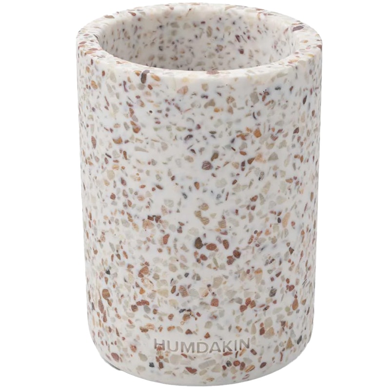 Terarazzo Vase 14 cm, Hvit/Brun