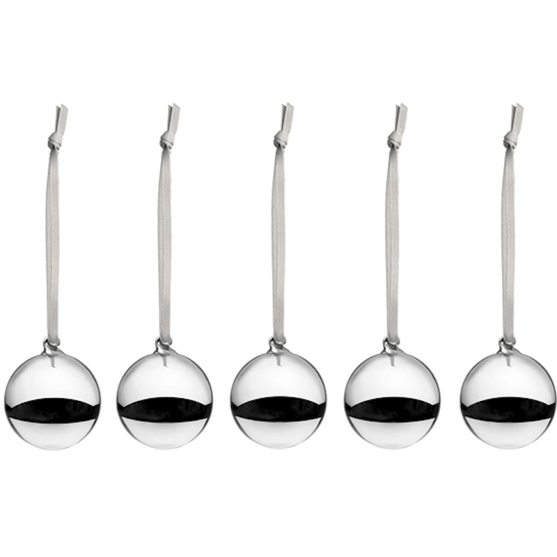 Julekule 40 mm 5-pk, Sølv