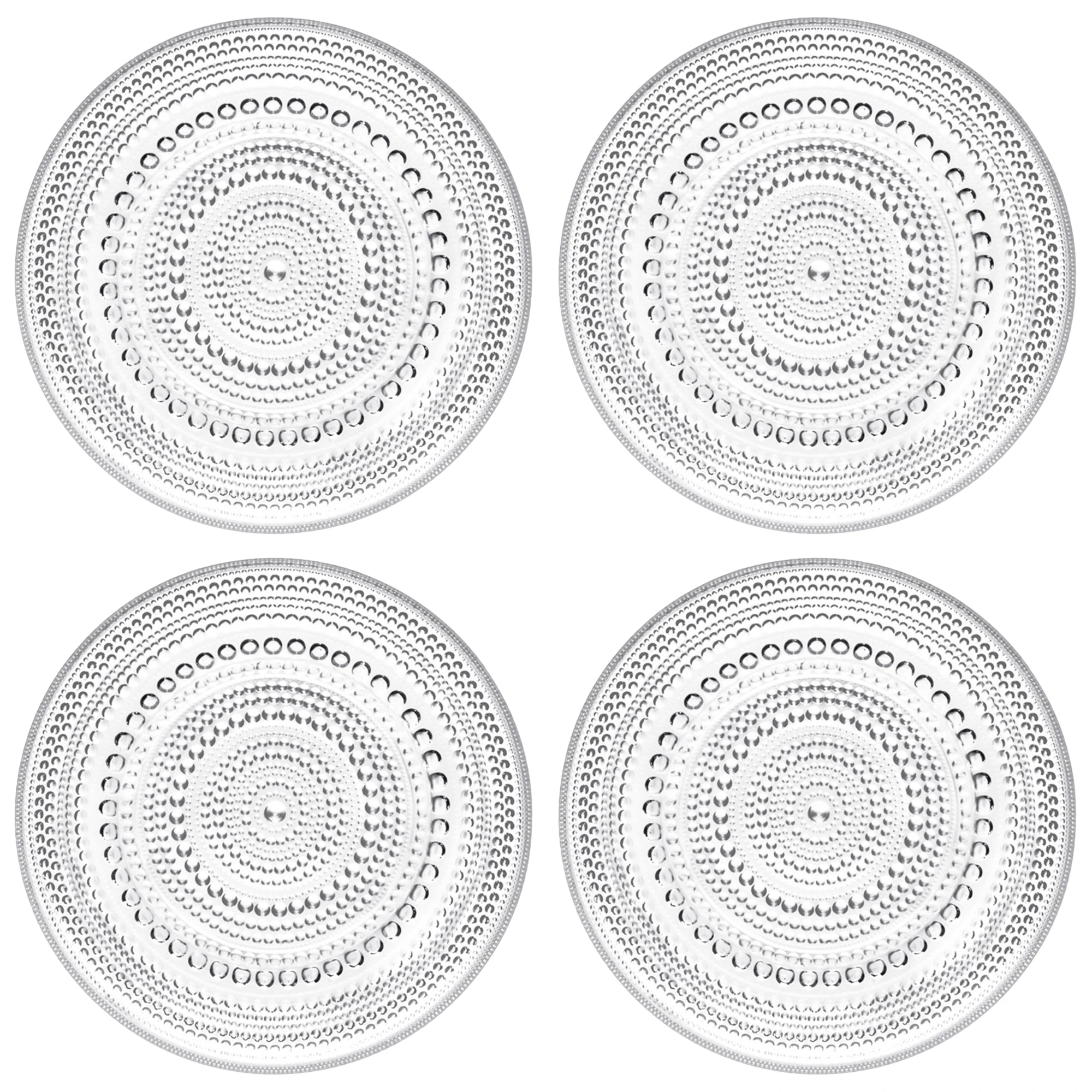 Iittala Kastehelmi Sidetallerken 17 Cm 4-pk - Asjetter Glass Klar - 1007055X4