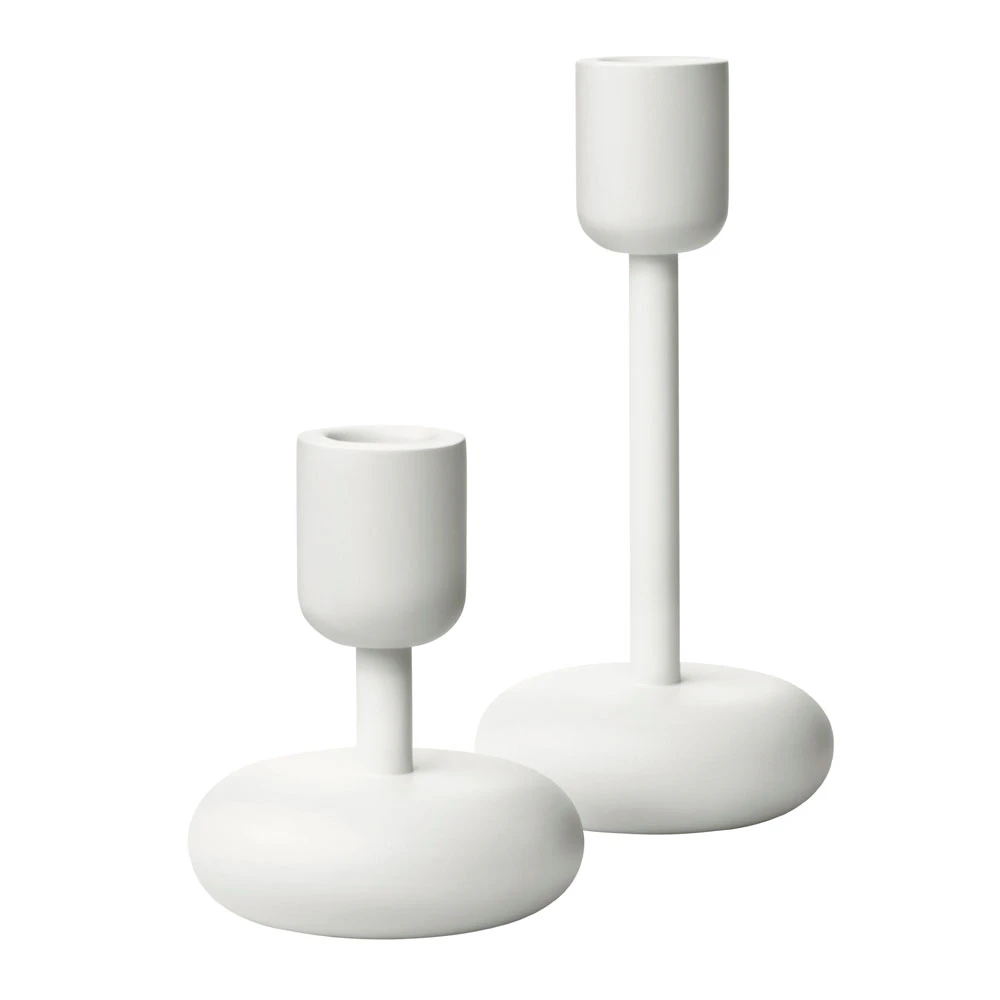 Iittala Nappula Lysestaker 2-pk  -  Lysestaker Lakkert St&aring;l Hvit - 1009089