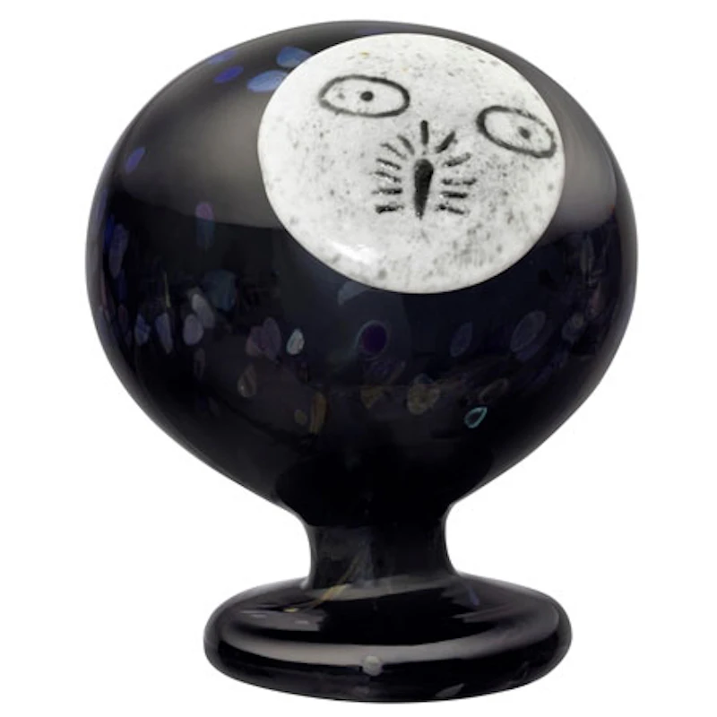 Nattuggla Kunstglass 120x130 mm, Mørkegrå