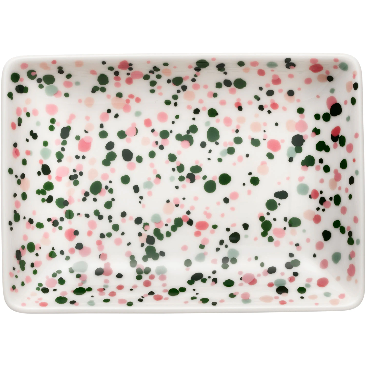 Iittala Oiva Toikka Collection Helle Tallerken Rosa / Gr&oslash;nn A6 10x15 Cm -  Tallerkener Porselen Multi - 1070621