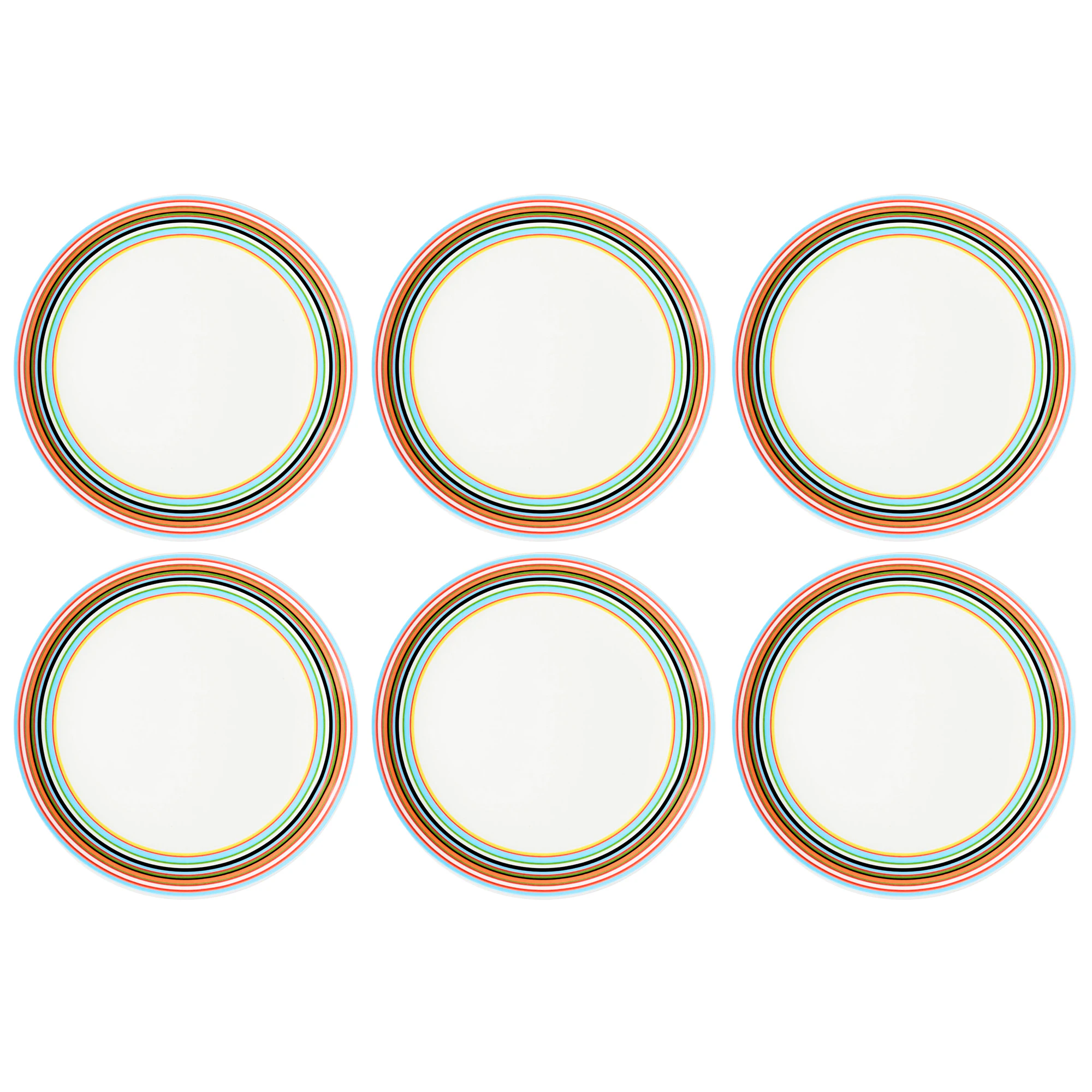 Iittala Origo Tallerken 20 Cm 6-pk Oransje - Tallerkener Porselen Orange - 1012052X6
