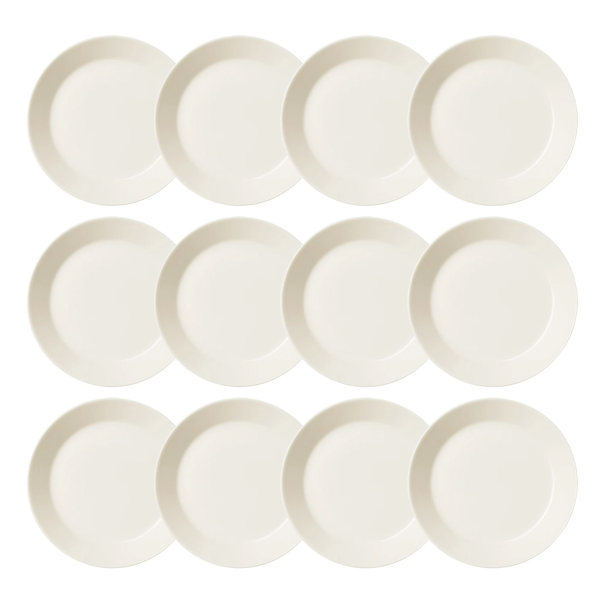 Iittala Teema Sidetallerken 17,5 Cm 12-pk - Tallerkener Stengods Hvit - 1005919X12