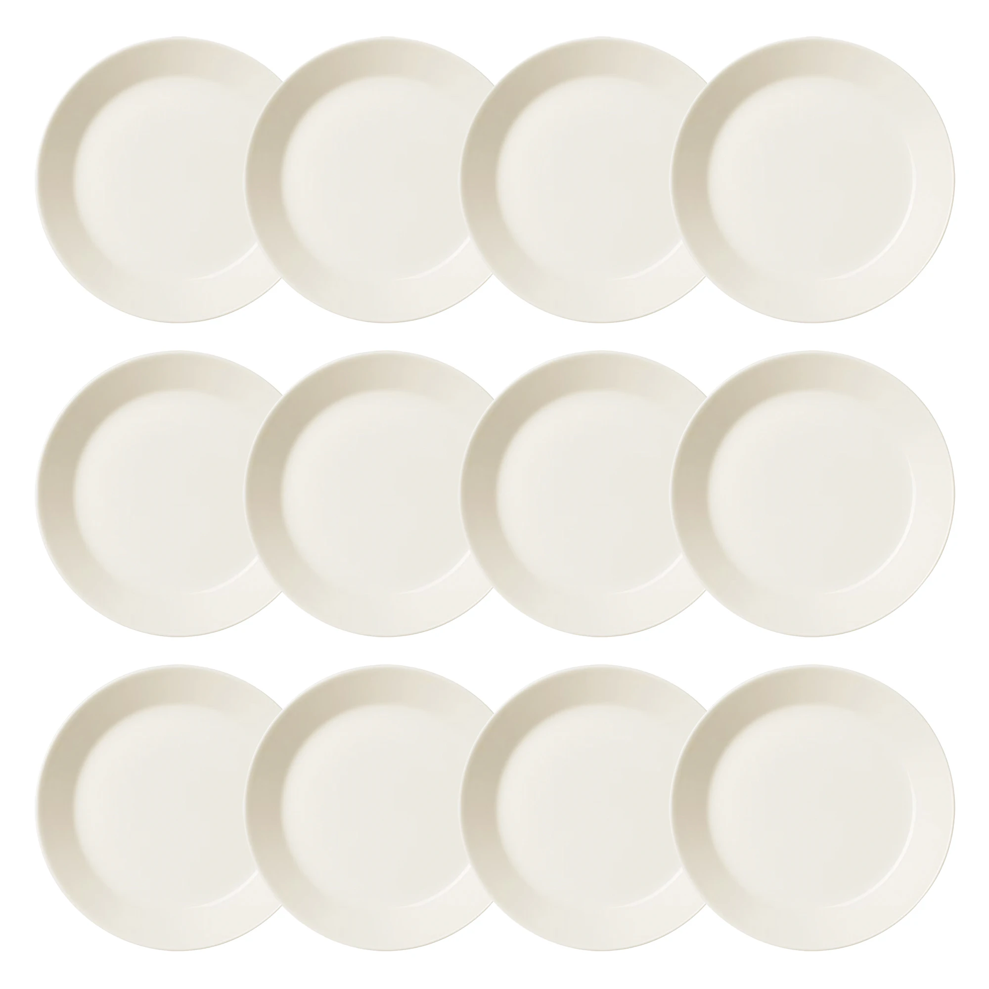 Iittala Teema Tallerken 23 Cm 12-pk - Asjetter Stengods Hvit - 1005472X12