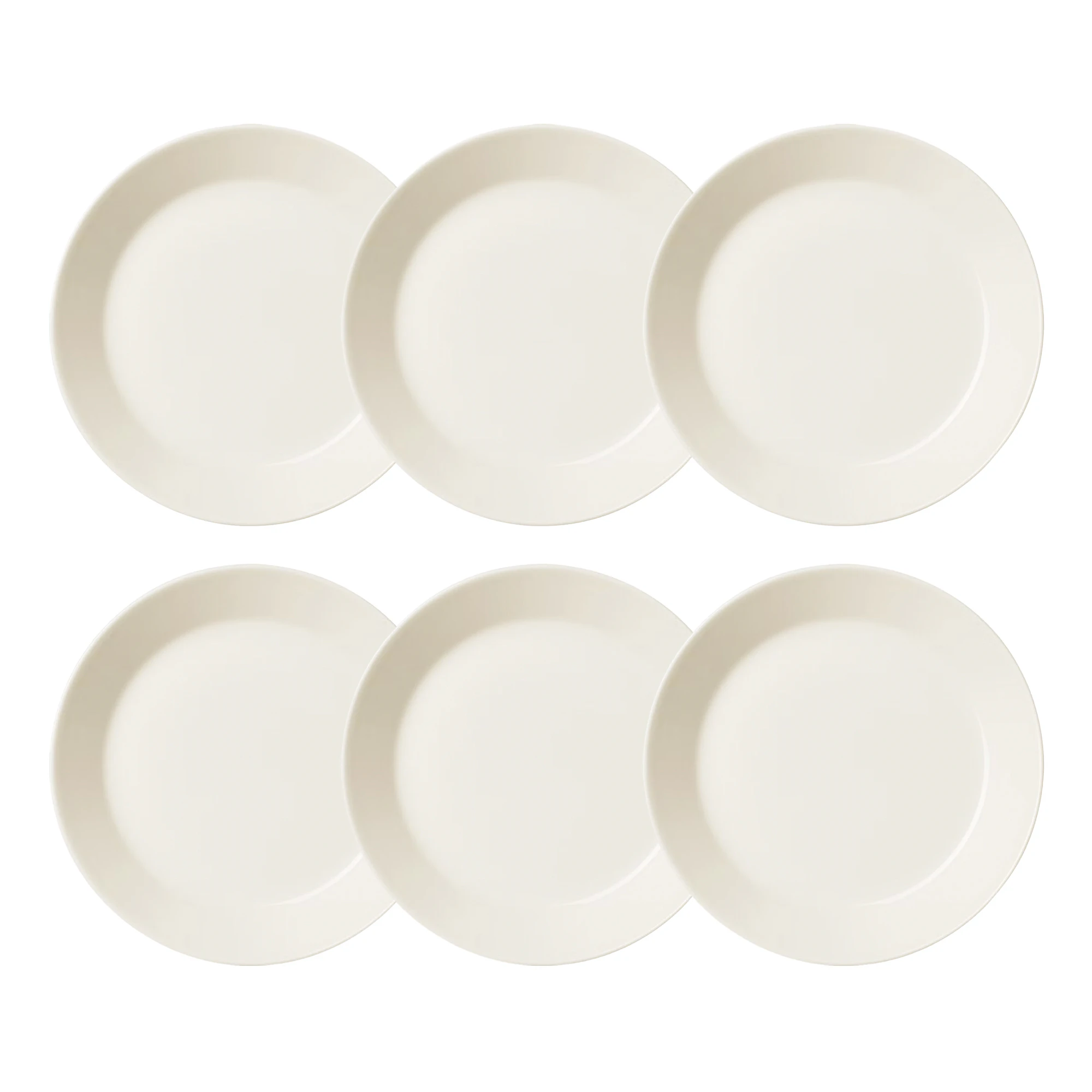 Iittala Teema Tallerken 23 Cm 6-pk - Asjetter Stengods Hvit - 1005472X6