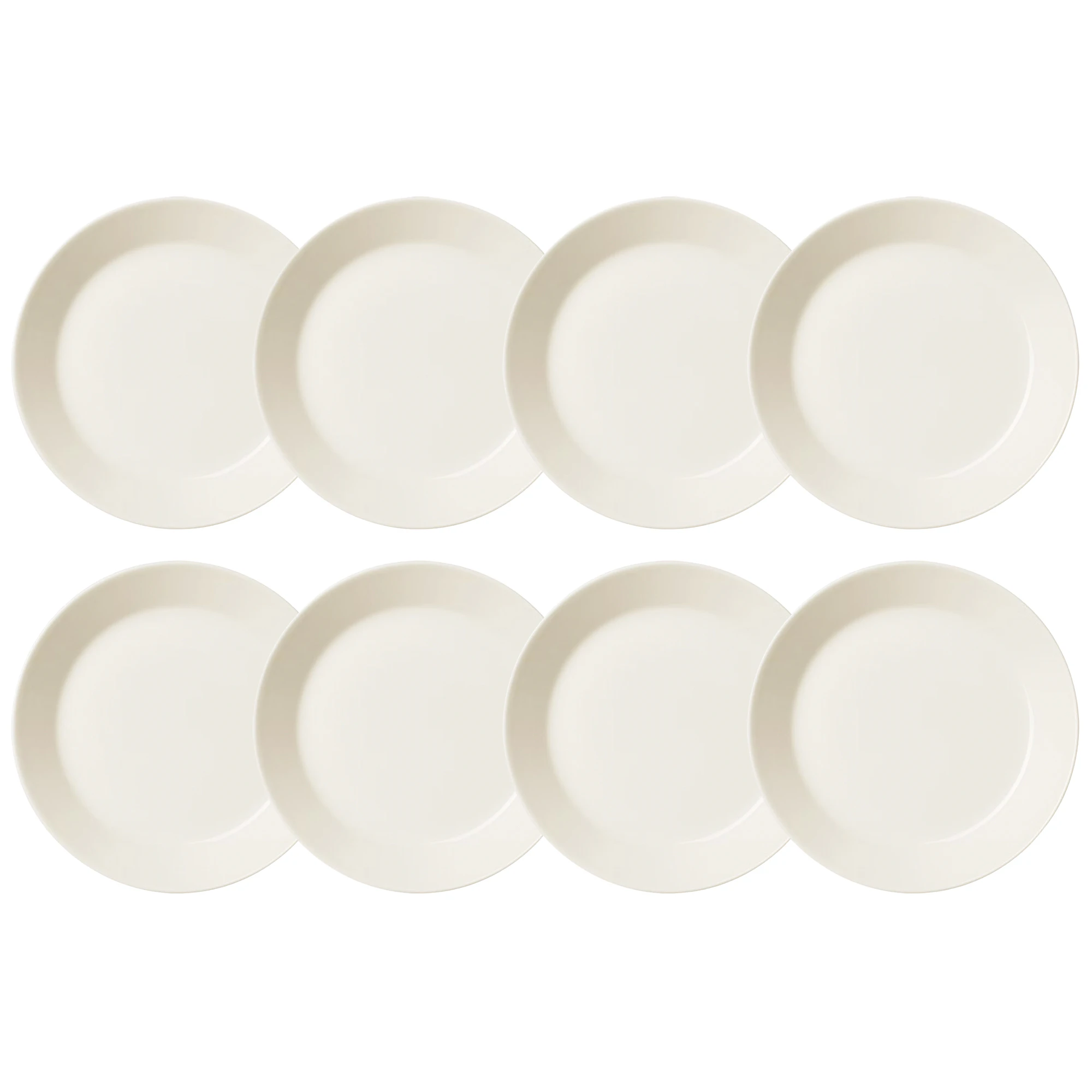 Iittala Teema Tallerken 23 Cm 8-pk - Asjetter Stengods Hvit - 1005472X8