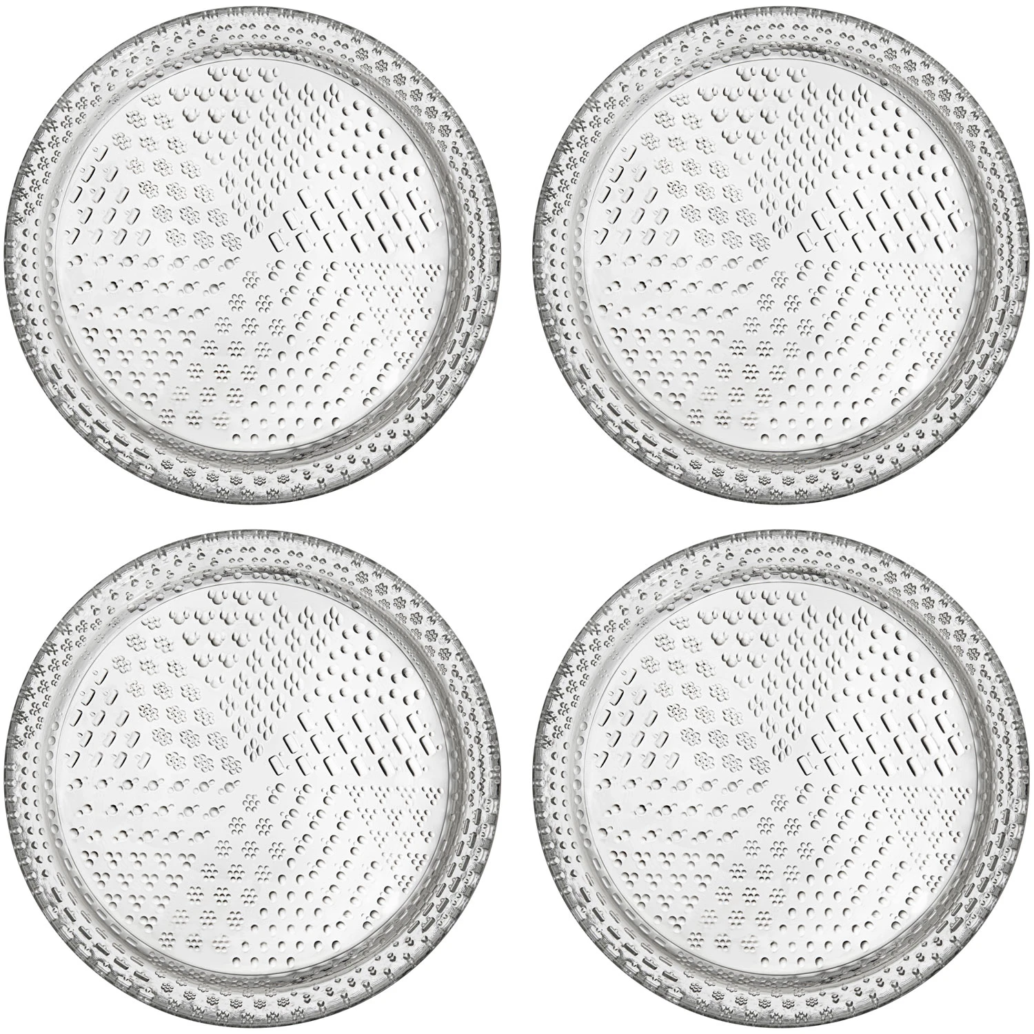 Iittala Tundra Sidetallerkener 4-pk 15,4 Cm  -  Asjetter Glass Klar - 1069533