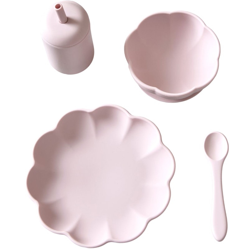 Little Poppy Barneservise 4 Deler, Light Pink