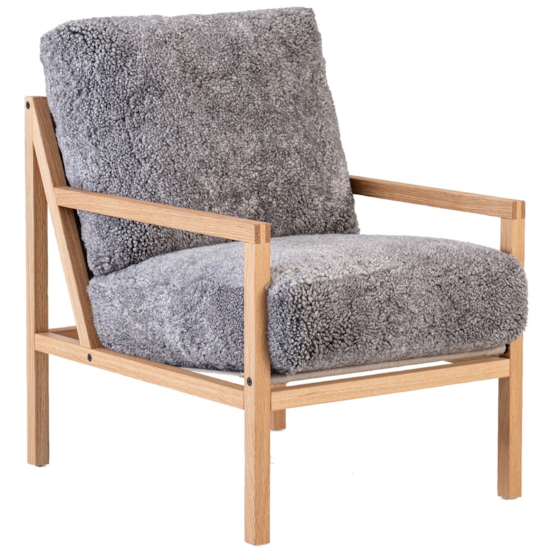 Seventy Five Wood Lenestol, Eik / Saueskinn Scandinavian Grey