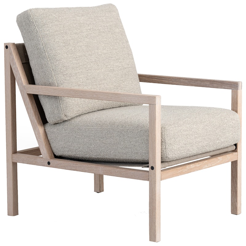 Seventy Five Wood Lenestol, Hvitpigmentert Eik / Bouclé Sand