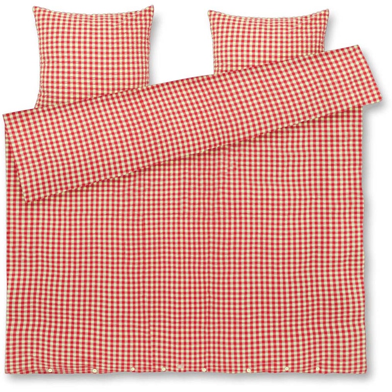 Bæk & Bølge Dynetrekksett 200x220 + 60x63 cm, Rød / Gul