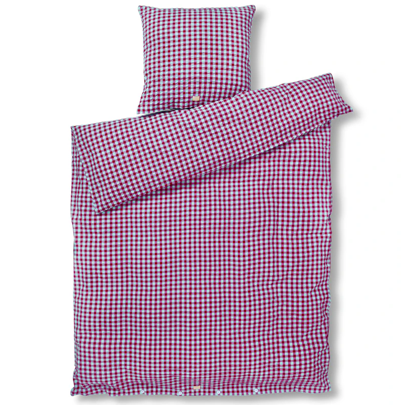 Bæk&Bølge Dynetrekksett 140x200 + 60x63, Fuchsia / Mintgrønn