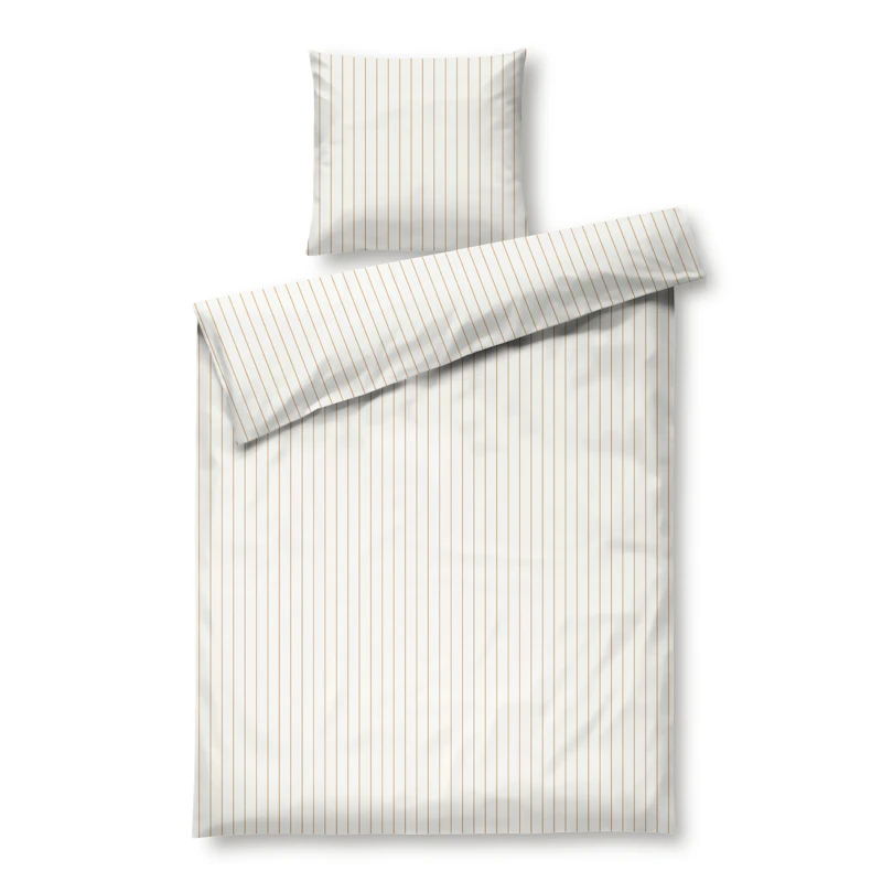 Soft Dynetrekksett 140x220 cm, Off-white / karamell