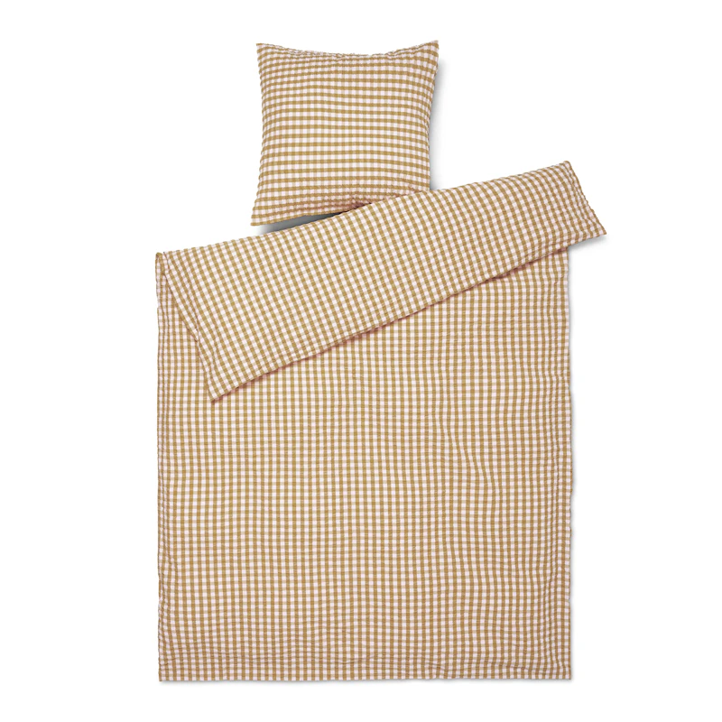 Soft Dynetrekksett 140x220 cm, karamell / Off-white