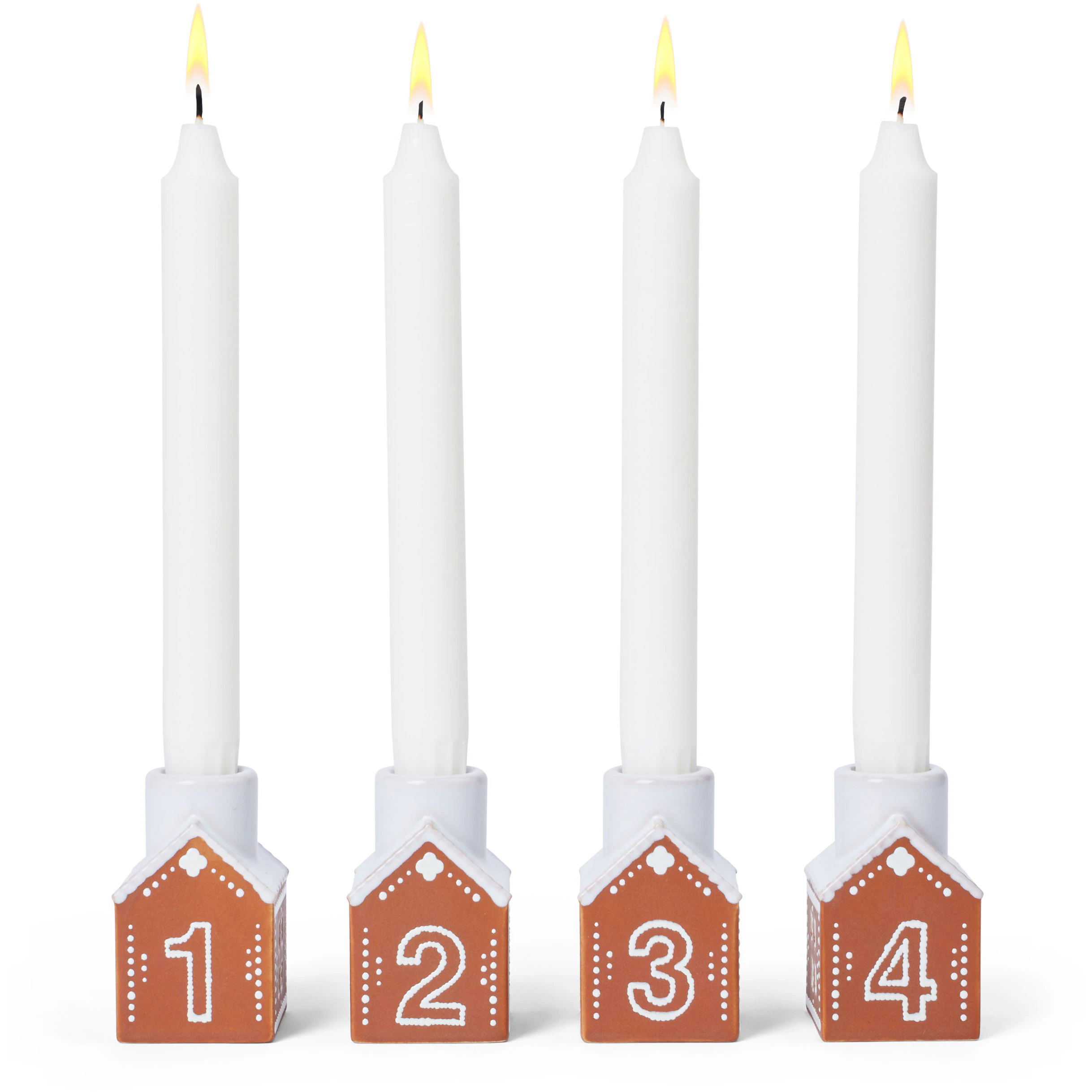K&auml;hler Gingerbread Adventslysestake H7,5 Cm -  Lysestaker Stengods Brun - 693538