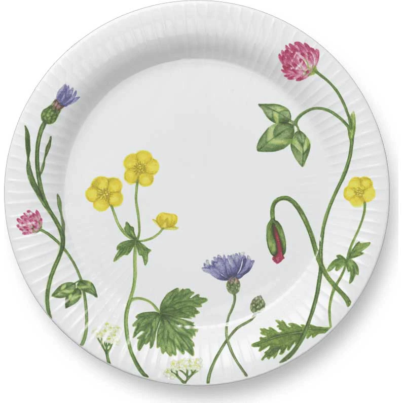 K&auml;hler Hammersh&oslash;i Summer Tallerken 22 Cm Wild Flowers -  Asjetter Porselen Hvit - 693285
