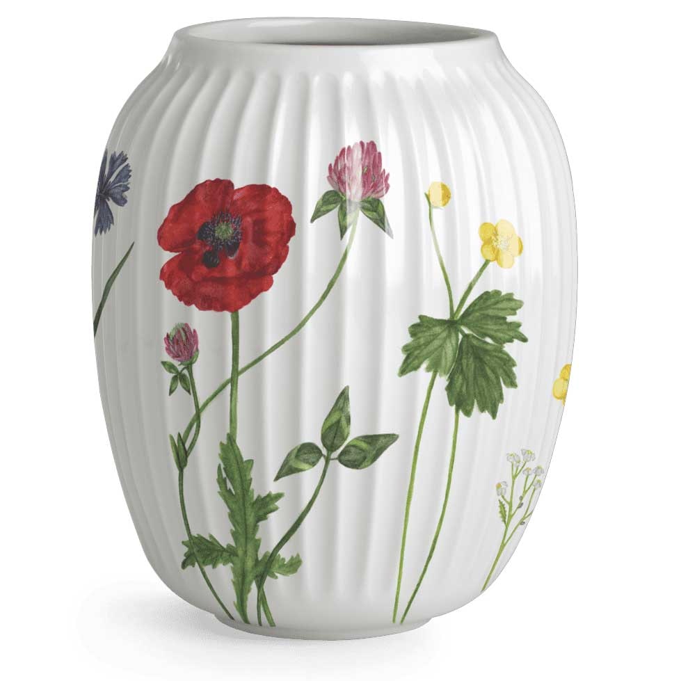 K&auml;hler Hammersh&oslash;i Summer Vase 21 Cm Wild Flowers -  Vaser Porselen Hvit - 693334