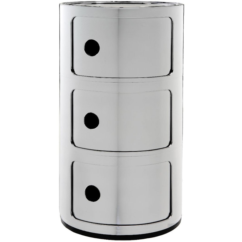 Componibili Metal Oppbevaring med 3 Rom, Krom