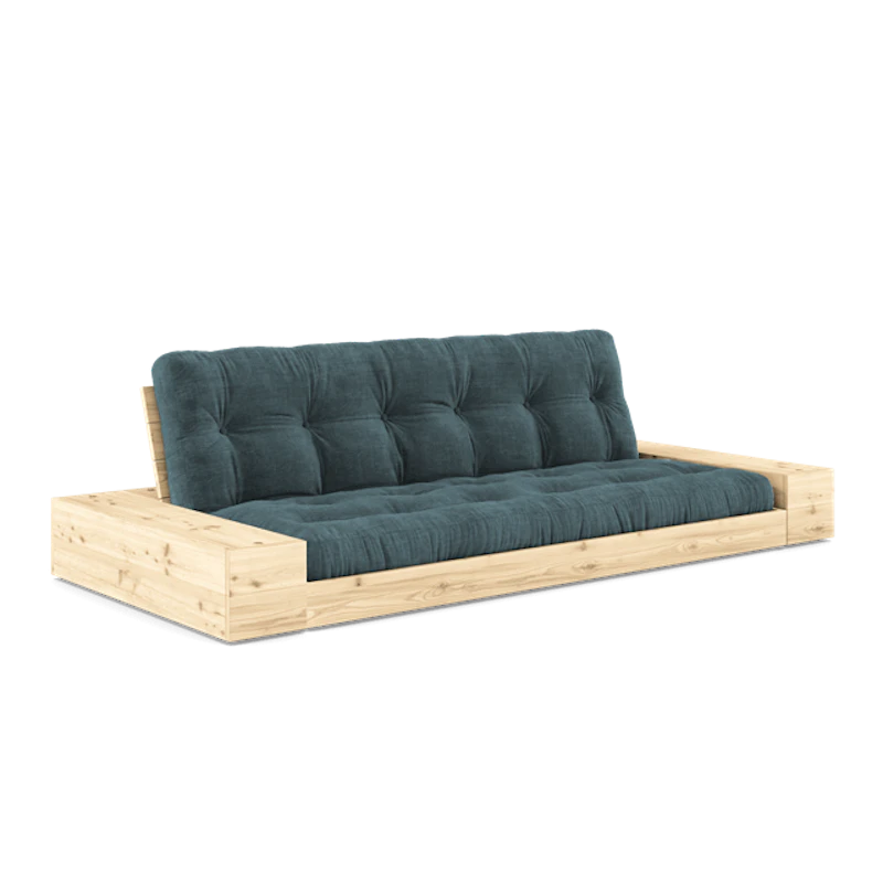 Base Sovesofa Med Sideboks og 5-lags Madrass Klar/Lyseblå