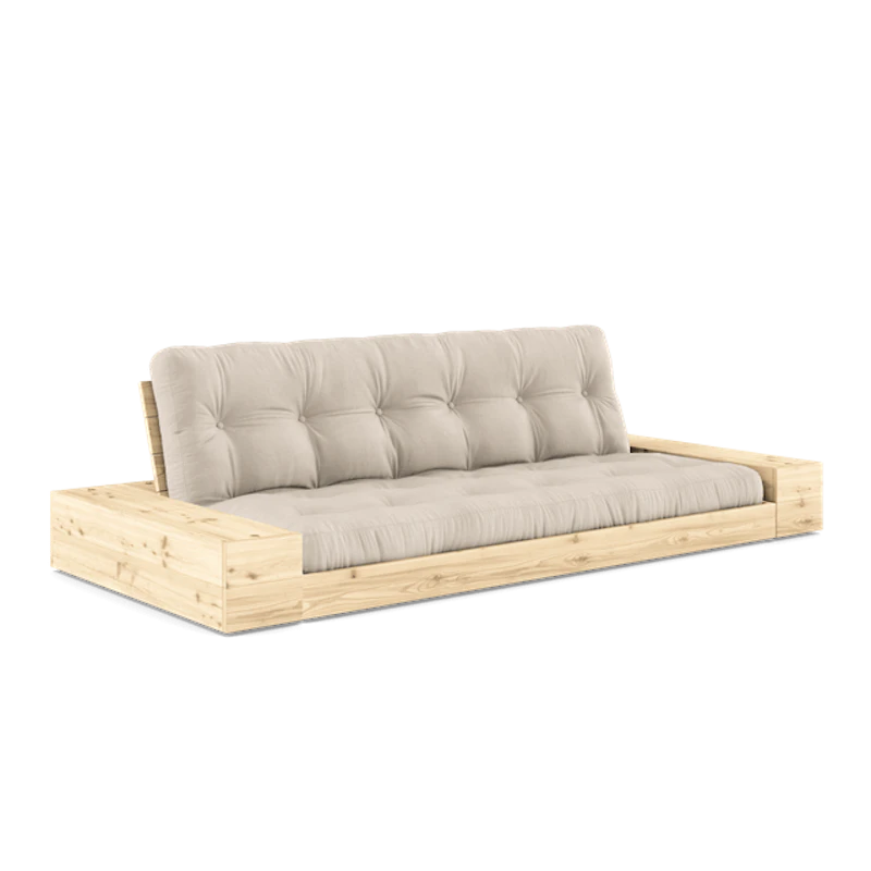 Base Sovesofa Med Sideboks og 5-lags Madrass Klar/Beige