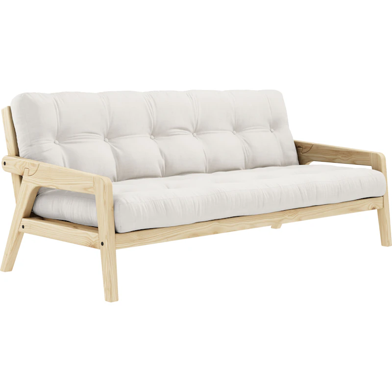 Grab Sovesofa Med Madrass, Klarlakkert / Naturlig