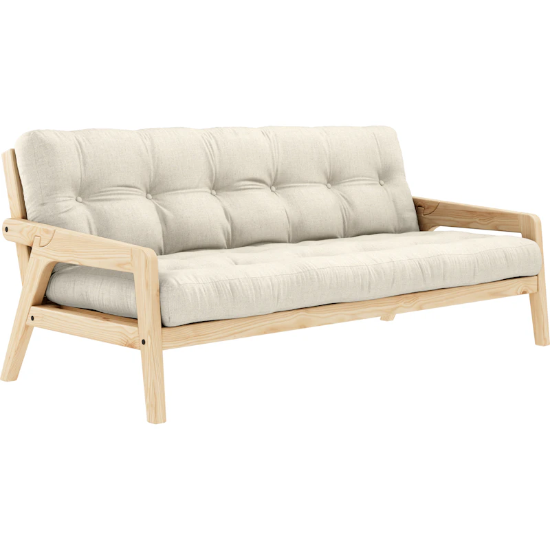 Grab Sovesofa Med Madrass, Klarlakkert / Lin