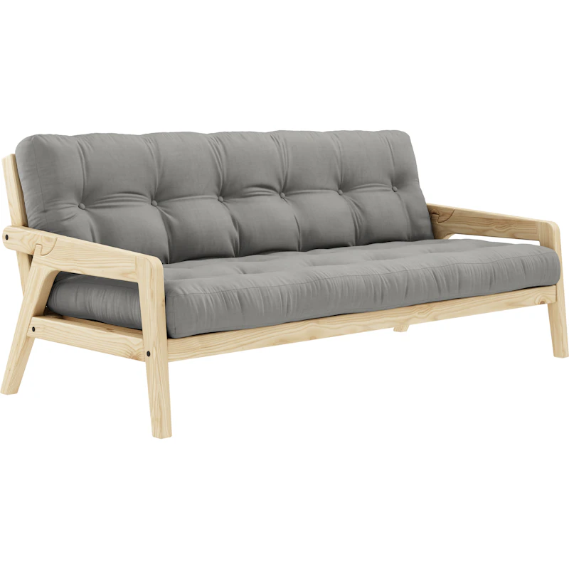 Grab Sovesofa Med Madrass, Klarlakkert / Grå