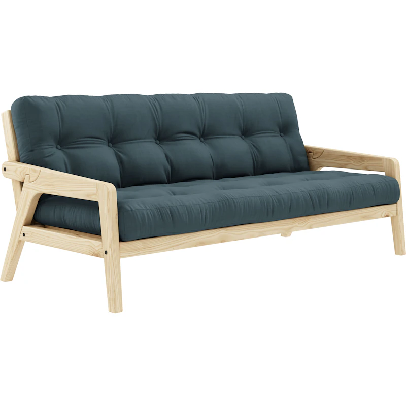 Grab Sovesofa Med Madrass, Klarlakkert / Petrolblå