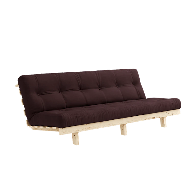 Lean Sovesofa Med Alpha Madrass 130x200 Brun/Raw