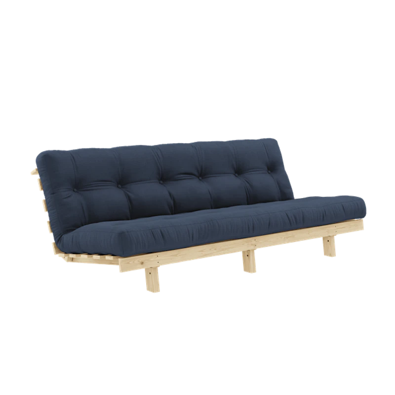 Lean Sovesofa Med Alpha Madrass 130x200 Marineblå/Raw
