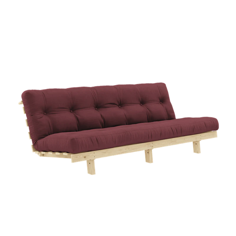 Lean Sovesofa Med Alpha Madrass 130x200 Bordeaux/Raw