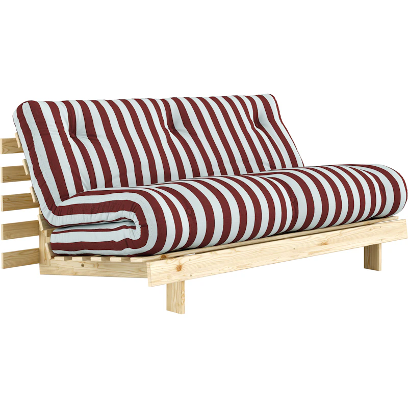 Roots Sovesofa 160x200 cm, Vinrød / Lyseblå