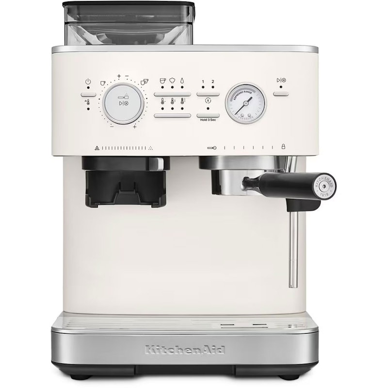 5KES6551EPL Halvautomatisk Espressomaskin Med Kaffekvern, Porcelain White