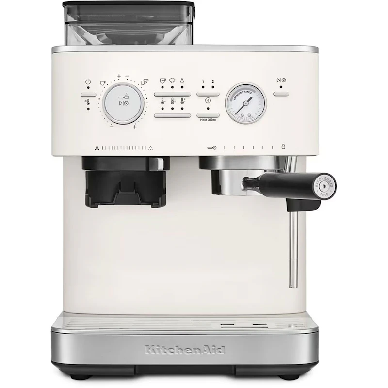 5KES6551EPL Halvautomatisk Espressomaskin Med Kaffekvern, Porcelain White
